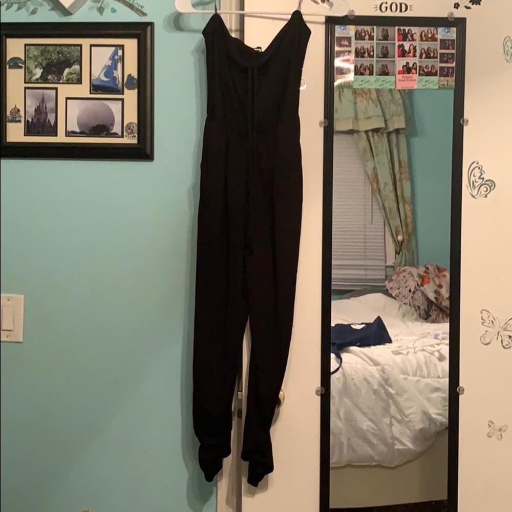 Iris Black sleeveless jumpsuit